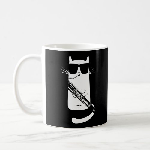 Funny Cat Wearing Sunglasses Playing Bassoon Coffee Mug