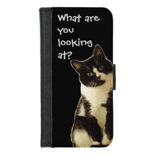 Funny Cat "What are you looking at!" iPhone 8/7 Wallet Case