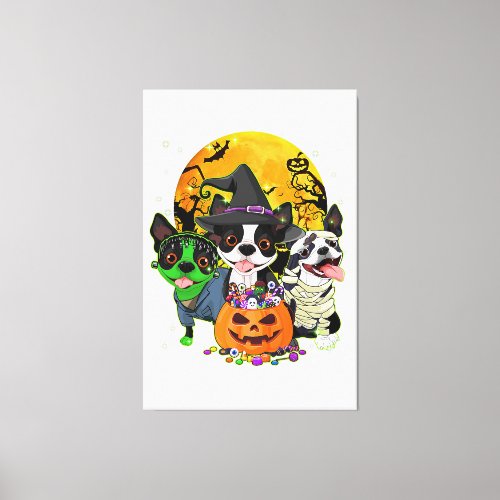 Funny Cat What Black Cat With Knife Halloween Cost Canvas Print