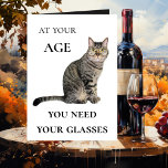 Funny Cat Wine Glasses Birthday Greeting Card<br><div class="desc">A cute and funny birthday card featuring a cat with glasses on the front and wine glasses on the inside.</div>