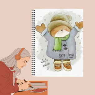 Funny Cat Winter Snowfall Trending Comic  Kitten  Notebook