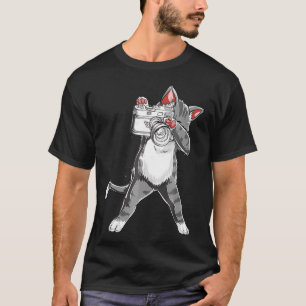 Funny Cat With A Camera  Photography  T-Shirt