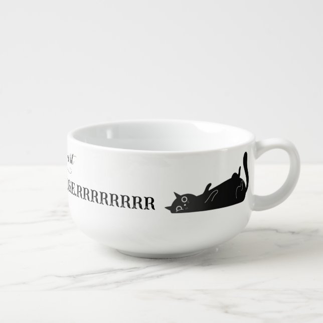 Funny Cat With A Teasing Quote Soup Mug (Left)