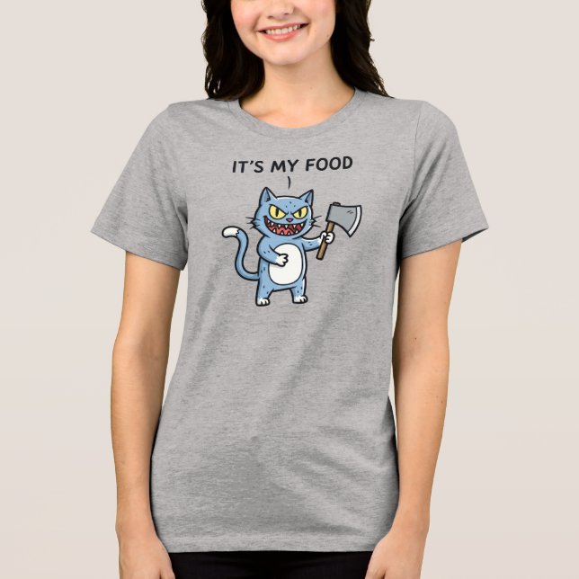 Funny Cat with Axe Tri-Blend Shirt (Front)