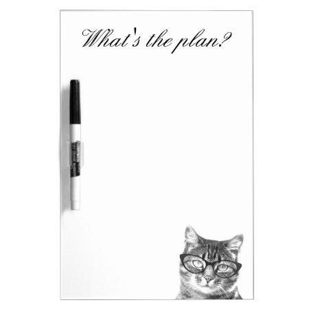 Funny Cat With Glasses Dry Erase Board