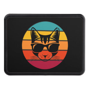 Funny cat with glasses hitch cover