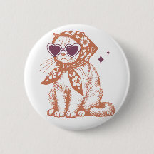 Funny Cat with Heart Sunglasses and Scarf