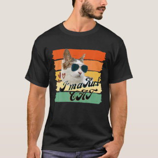 Funny Cat With Sunglasses Retro Style For Cat Love T-Shirt