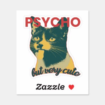 Funny Cat With Tongue Out Sticker by customvendetta at Zazzle