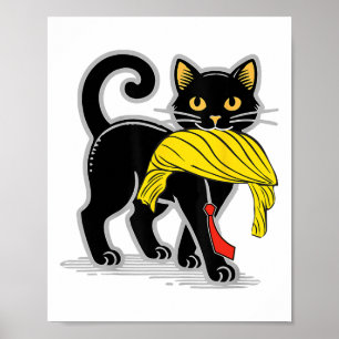 Funny Cat With Trump Hair Us Flag Vote Kamala Harr Poster