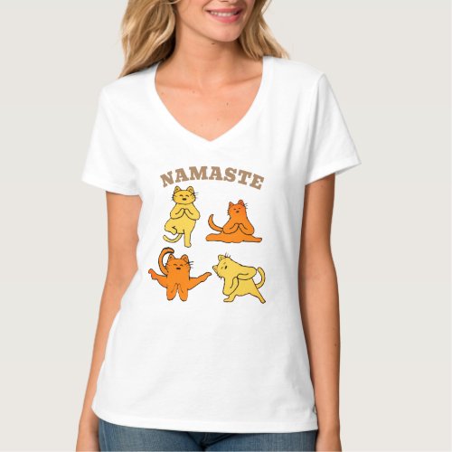Funny Cat Yoga Shirt Design Featuring Namaste Cats