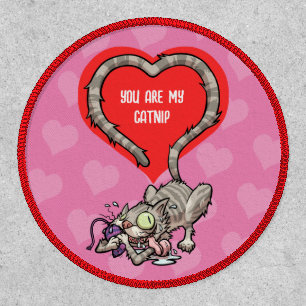 Funny Cat You Are My Catnip Valentine's Cartoon Patch