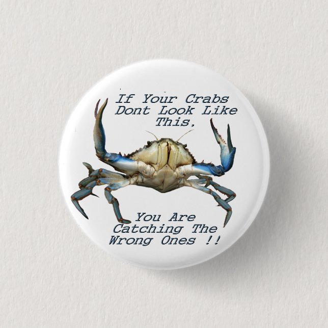 Funny Catching Crabs, Button Badge (Front)