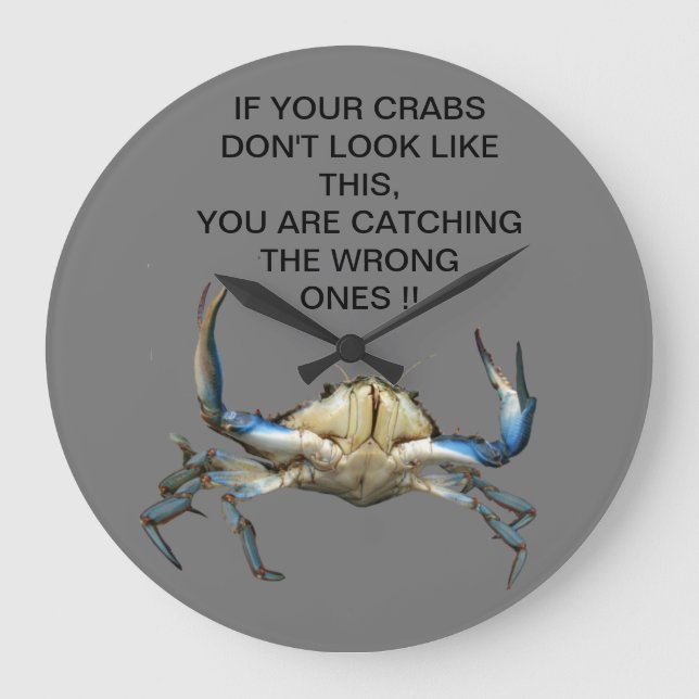 Funny Catching Crabs,   Large Clock (Front)