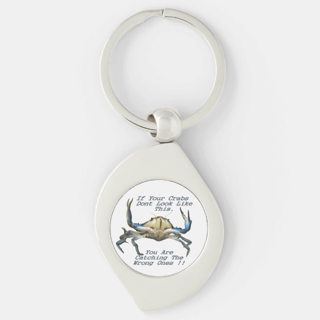 Funny Catching Crabs, Metal Keyring (Front)