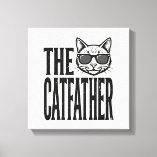 Funny Catfather Vintage Cat Quote Graphic Shirt_1 Canvas Print