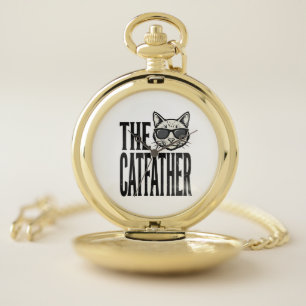 Funny Catfather Vintage Cat Quote Graphic Shirt_1 Pocket Watch