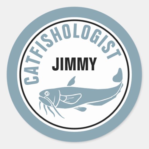 Funny Catfish Humorous Fishing Fried Recipe Cook Classic Round Sticker