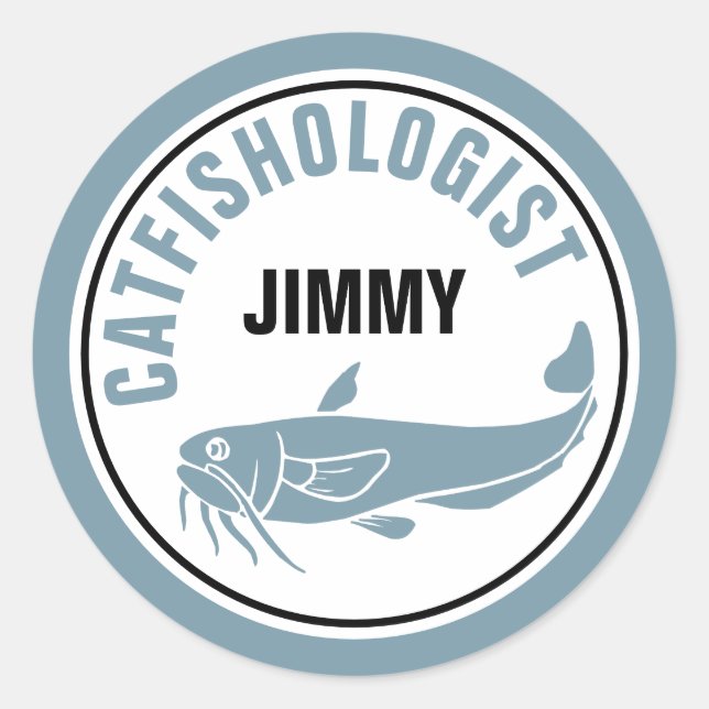 Funny Catfish Humorous Fishing Fried Recipe Cook Classic Round Sticker (Front)