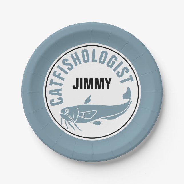 Funny Catfish Humorous Fishing Fried Recipe Cook Paper Plates (Front)