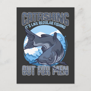 Funny Catfishing Father Fishermen Humor Postcard