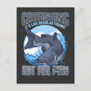 Funny Catfishing Father Fishermen Humor Postcard