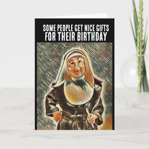 FUNNY CATHOLIC NUN BIRTHDAY CARD CARDS