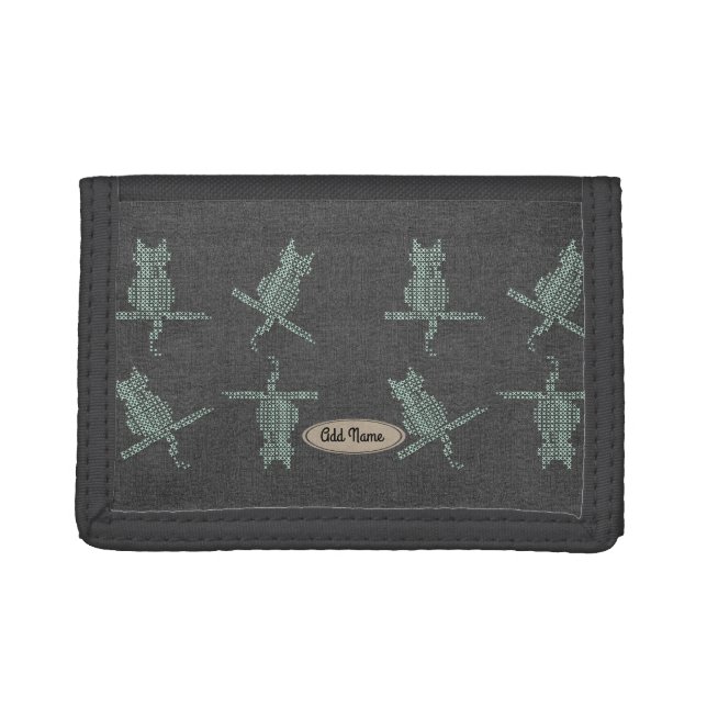 Funny Cats Add Name Trifold Wallet (Front)