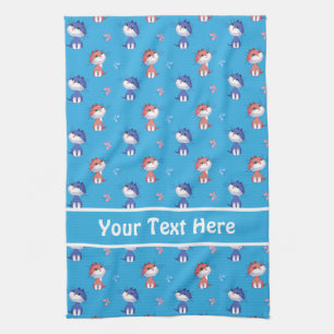 Funny Cats and Cute Butterflies Pattern Kitchen Towel