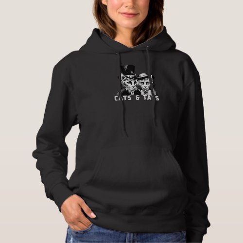 Funny Cats And Tats Qoute Cat In Lotus Tattoo Cool Hoodie