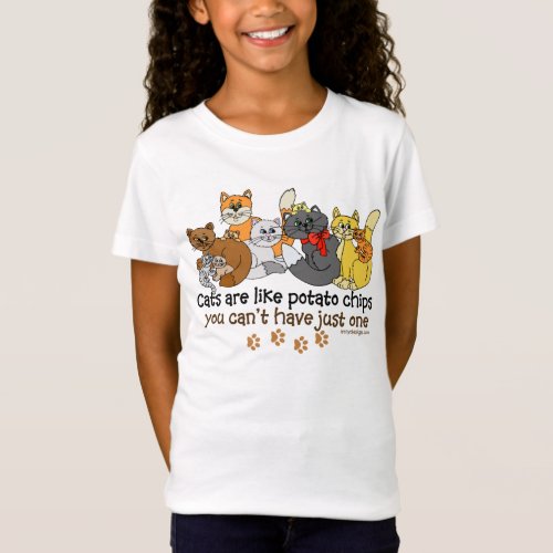Funny Cats are like potato chips T_Shirt