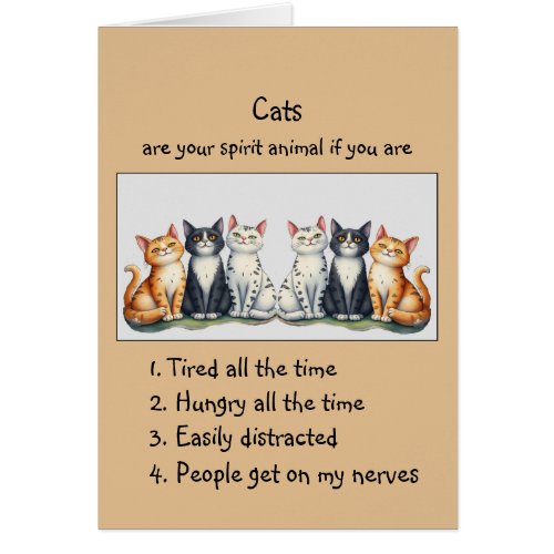 Funny Cats are Spirit Animal Humor Cute Cards