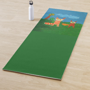 Funny Cats Art by Kids Yoga Mat