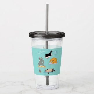 Funny Cats At Yoga Acrylic Tumbler