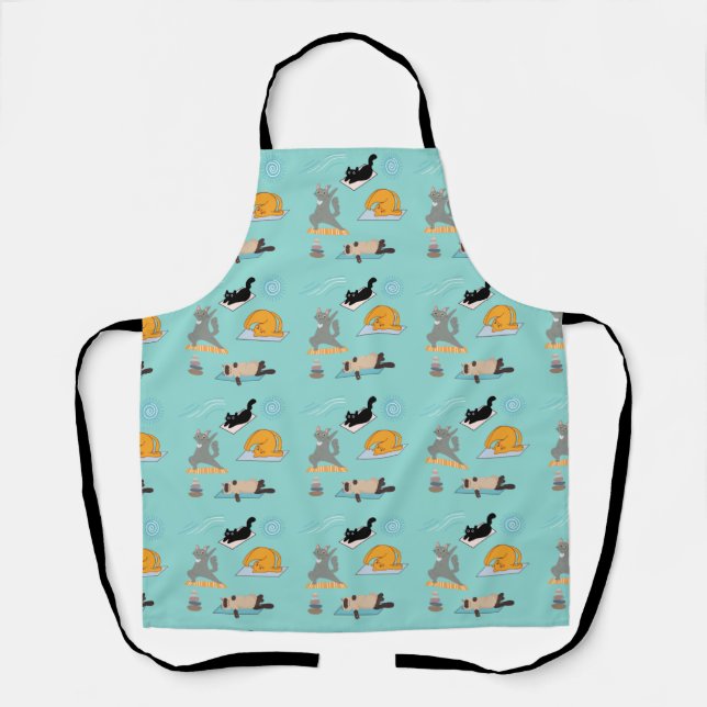  Funny Cats At Yoga Apron (Front)