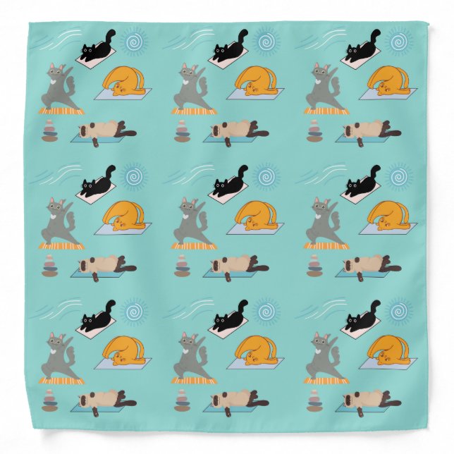  Funny Cats At Yoga Bandana (Front)