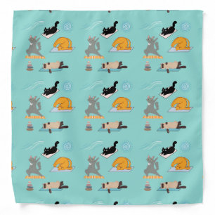 Funny Cats At Yoga Bandana