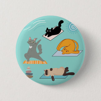 Funny Cats At Yoga Button