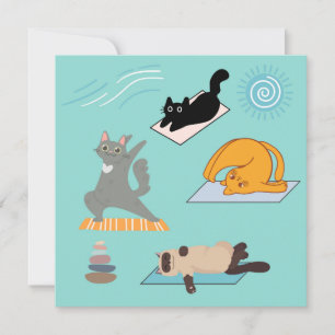 Funny Cats At Yoga Card