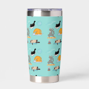 Funny Cats At Yoga Insulated Tumbler