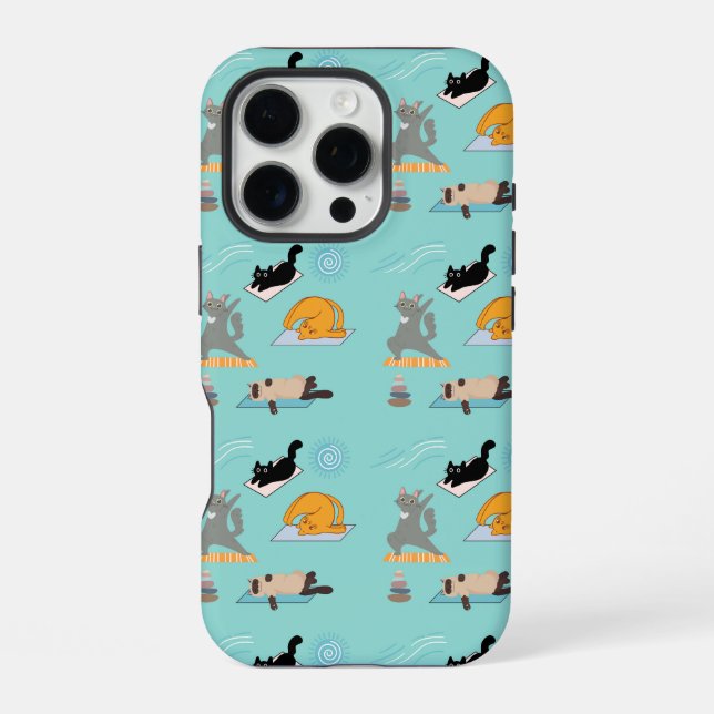 Funny Cats At Yoga Iphone Case (Back)