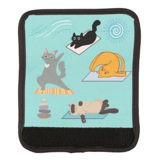 Funny Cats At Yoga Luggage Handle Wrap