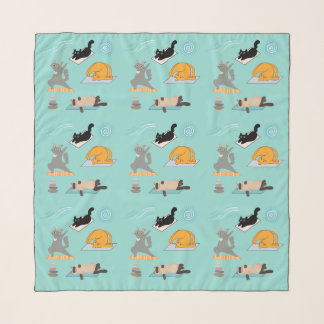 Funny Cats At Yoga Scarf