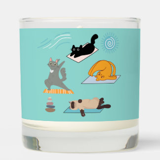 Funny Cats At Yoga Scented Candle