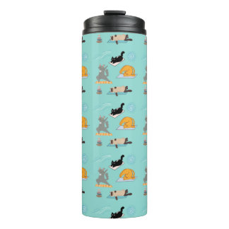 Funny Cats At Yoga Thermal Tumbler