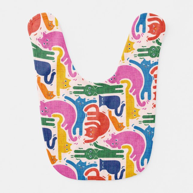 Funny cats baby bib (Front)