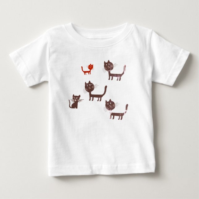 Funny Cats Baby Fine Jersey T-Shirt (Front)
