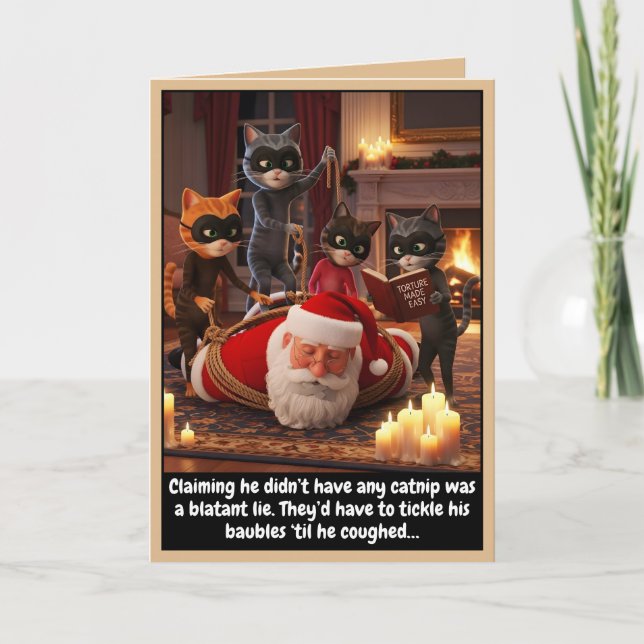 Funny cats Christmas card (Front)