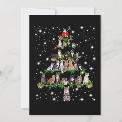 Funny Cats Christmas Tree Tee Ornament Decor Gift Invitation