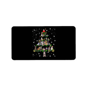 Funny Cats Christmas Tree Tee Ornament Decor Gift Label
